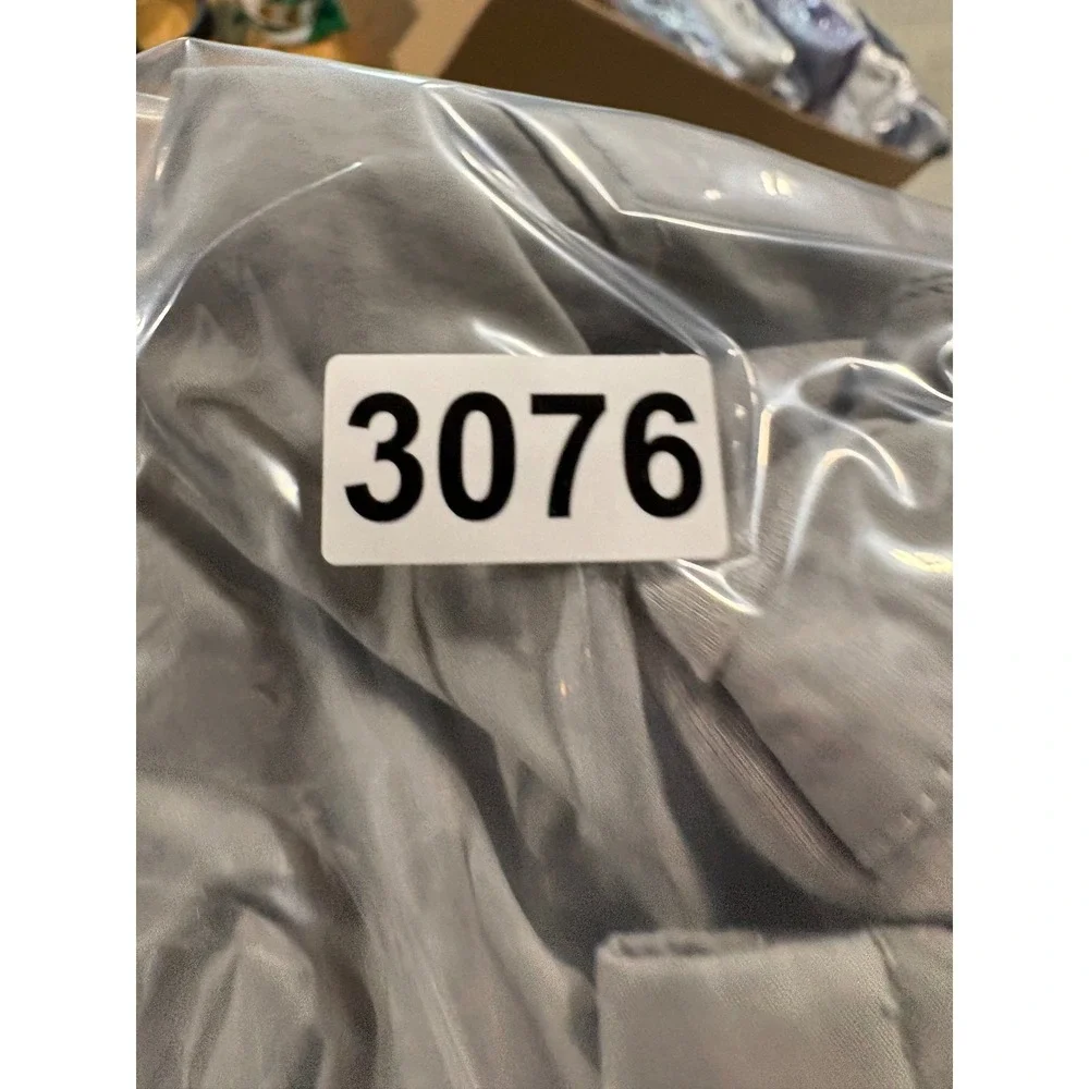 Nike Womens Grey White Full Zip Mock Neck Windbreaker Jacket L 3076